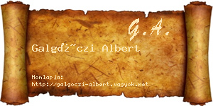 Galgóczi Albert névjegykártya